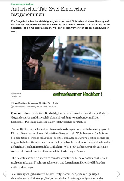 Polizeierfolge 2017