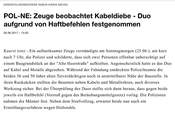 Polizeierfolge 2017
